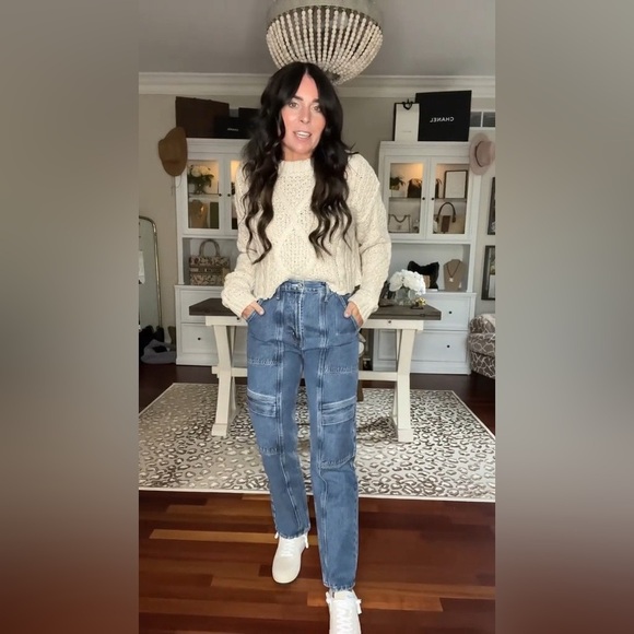 Agolde Women's A9120-1535 Blue Cargo Jeans Cooper Light Wash Pockets Sz 27 - Picture 1 of 7